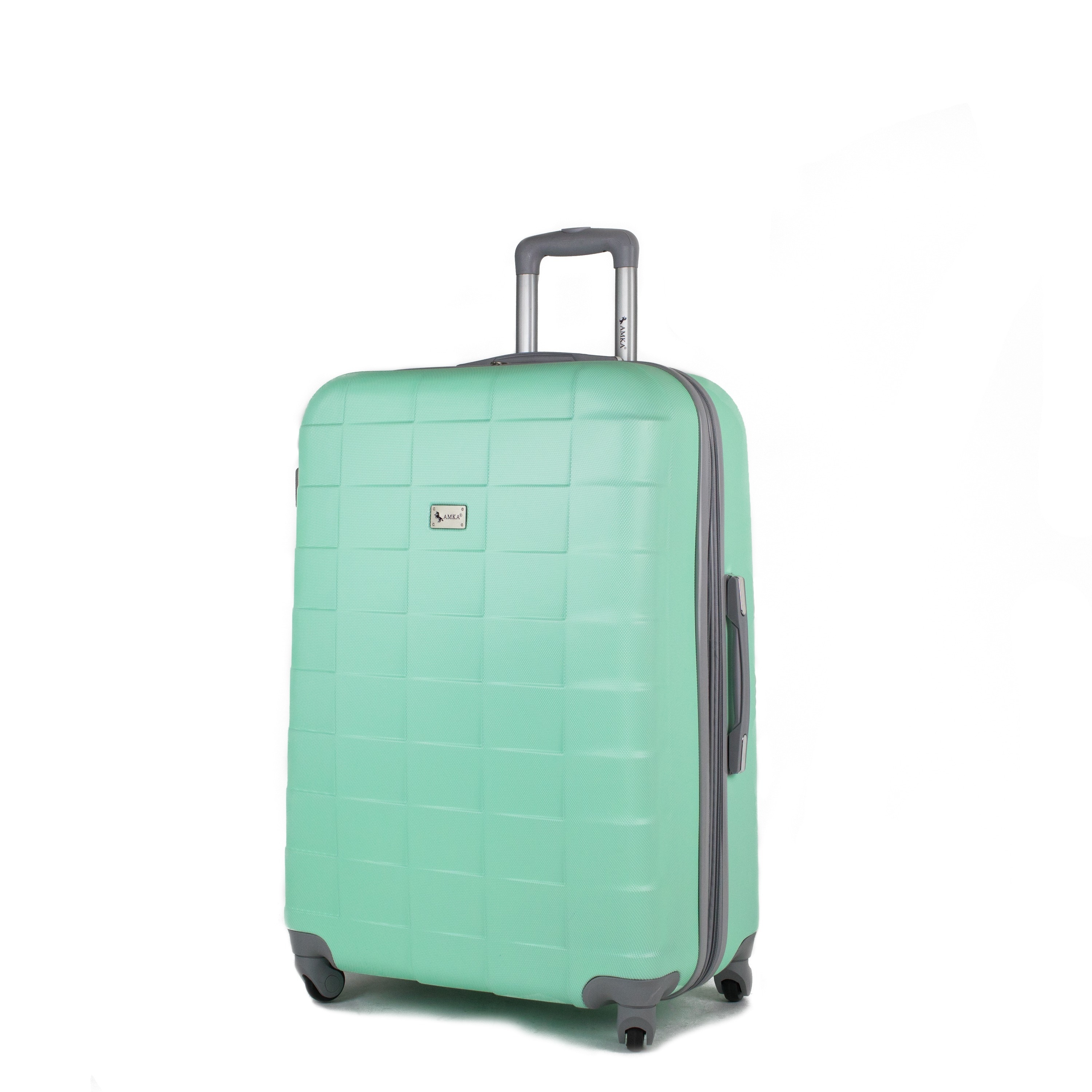 mint green hard shell suitcase