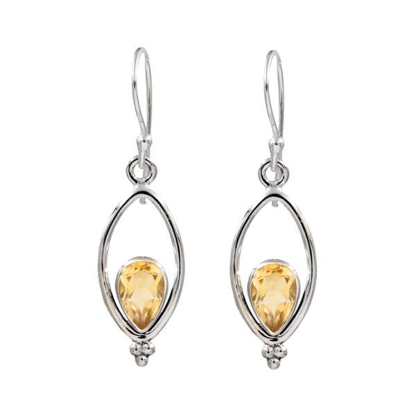 Sterling Silver Pear Shaped Citrine Earrings Free Shipping On Sterling Silver Pear Shaped Citrine Earrings