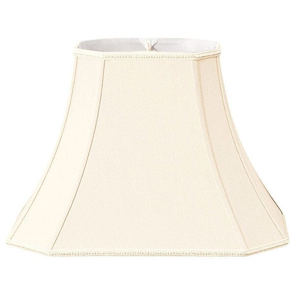 Royal Designs Rectangle Bell Eggshell White Silk Designer Lamp Shade with Cut Corners