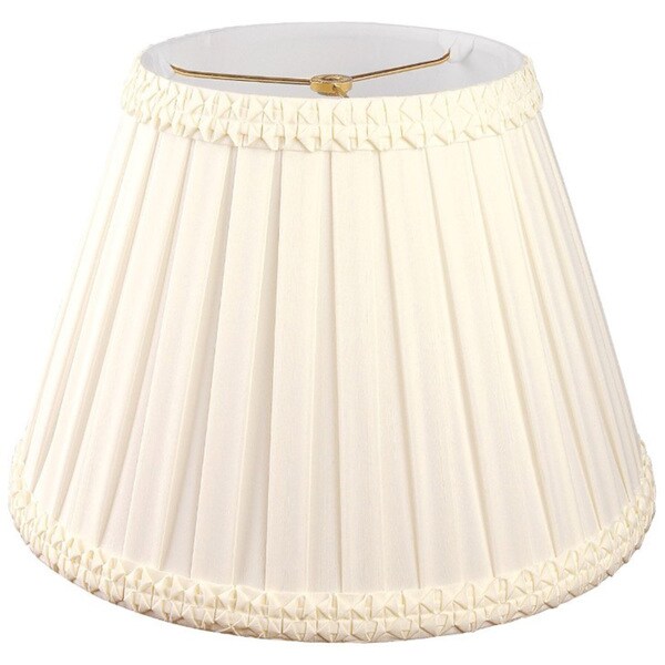 Royal Designs Pleated Square with Top Gallery Designer Lamp Shade, Eggshell, 9 x 16 x 11.5