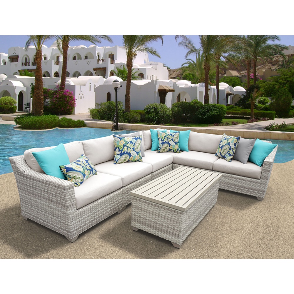 falmouth 7 piece rattan sectional