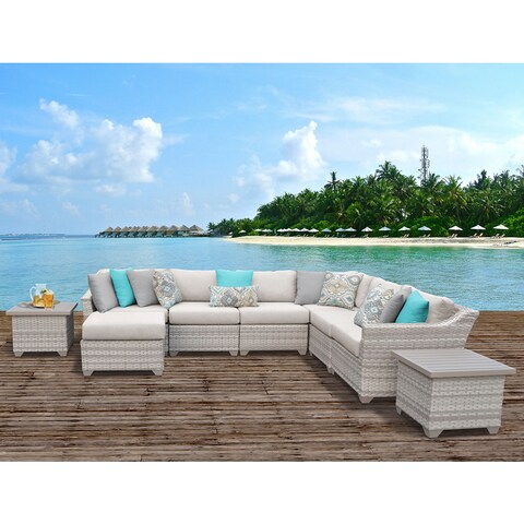 Fairmont 9 Piece Outdoor Wicker Patio Furniture Set 09c