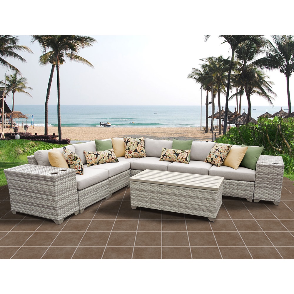 Tk classics fairmont 14 piece deals outdoor wicker patio furniture set