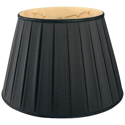 Royal Designs Round Pleated Designer Lamp Shade, Black 10 x 14.5 x 10