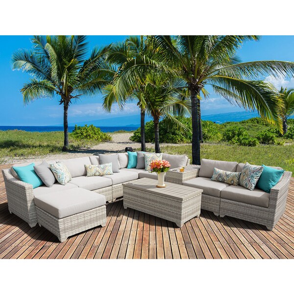 Tk classics fairmont 14 piece outdoor wicker cheap patio furniture set