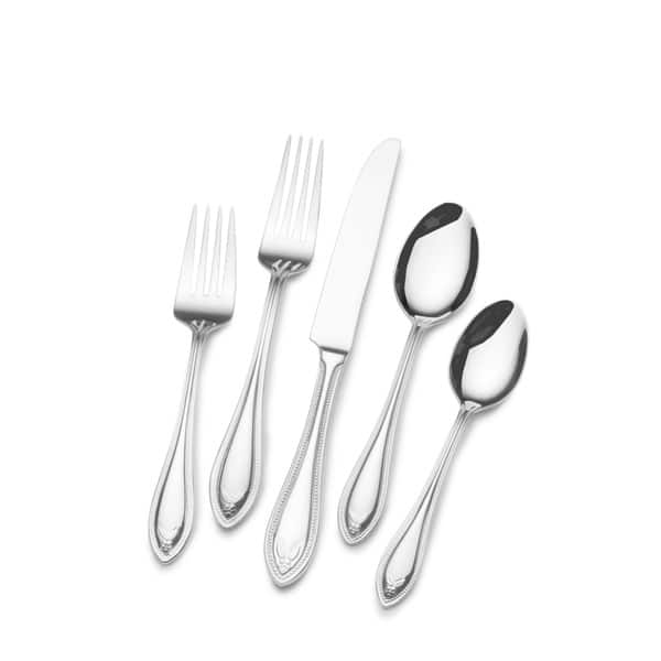St James Venetian Fl Bead 18 10 Stainless Steel 90pc Flatware Set St James Venetian Fl Bead 18 10 Stainless Steel 90pc Flatware Set