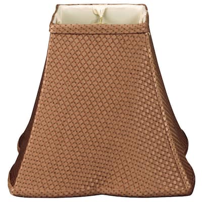 Royal Designs Square Empire Patterned Designer Lamp Shade, Brown 6 x 14 x 11