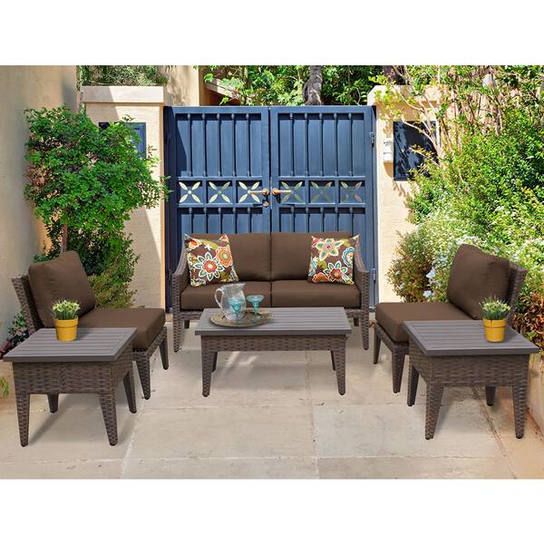 Shop Manhattan 7 Piece Outdoor Wicker Patio Furniture Set 07e Overstock 15274888