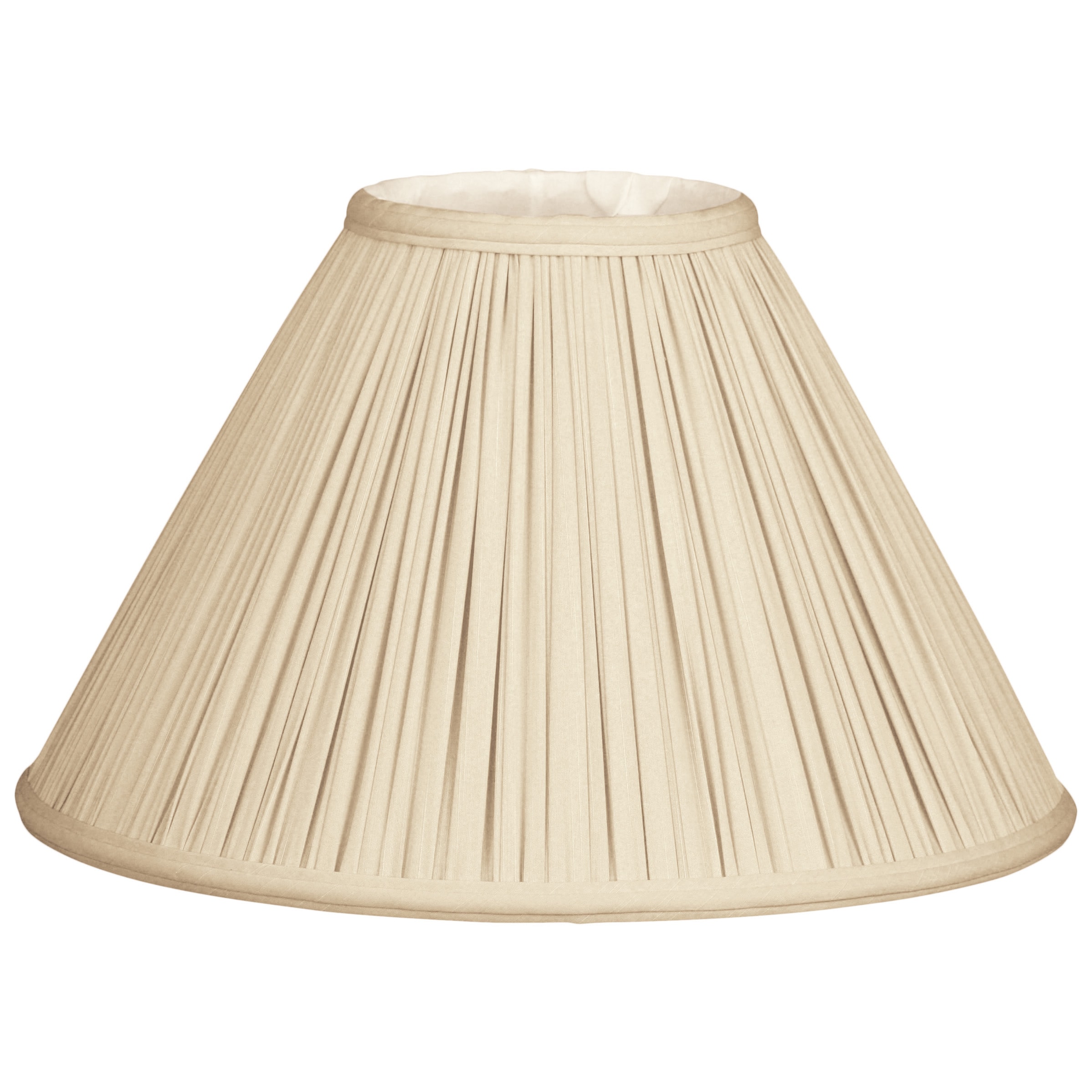 Royal Designs Conical Empire Gather Pleat Lamp Shade, Beige, 6 x