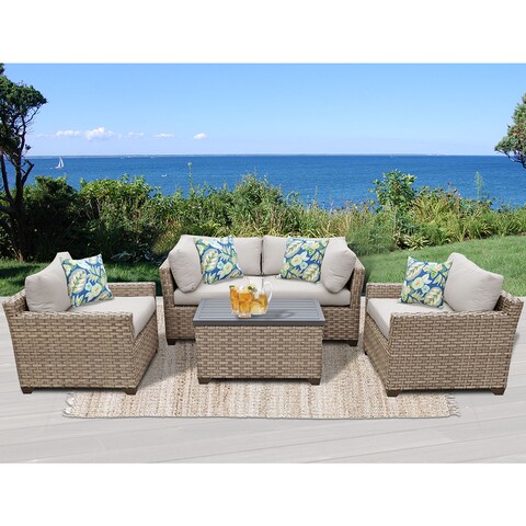 Monterey 5 Piece Outdoor Wicker Patio Furniture Set 05b
