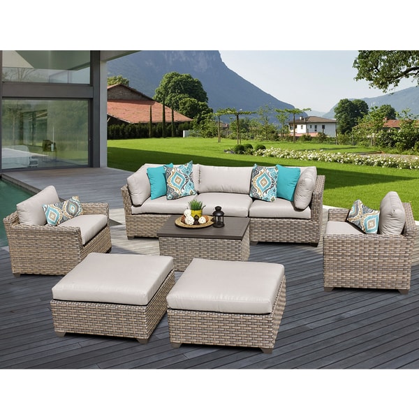 8 pc wicker patio set