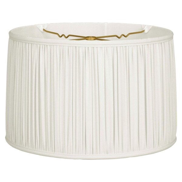 Royal Designs Shallow Drum Gather Pleat Basic Lamp Shade, White