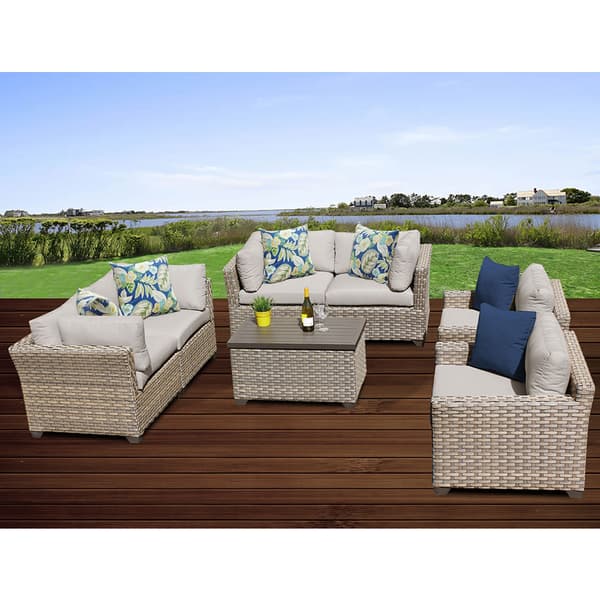 Shop Monterey 7 Piece Outdoor Wicker Patio Furniture Set 07c Overstock 15275066