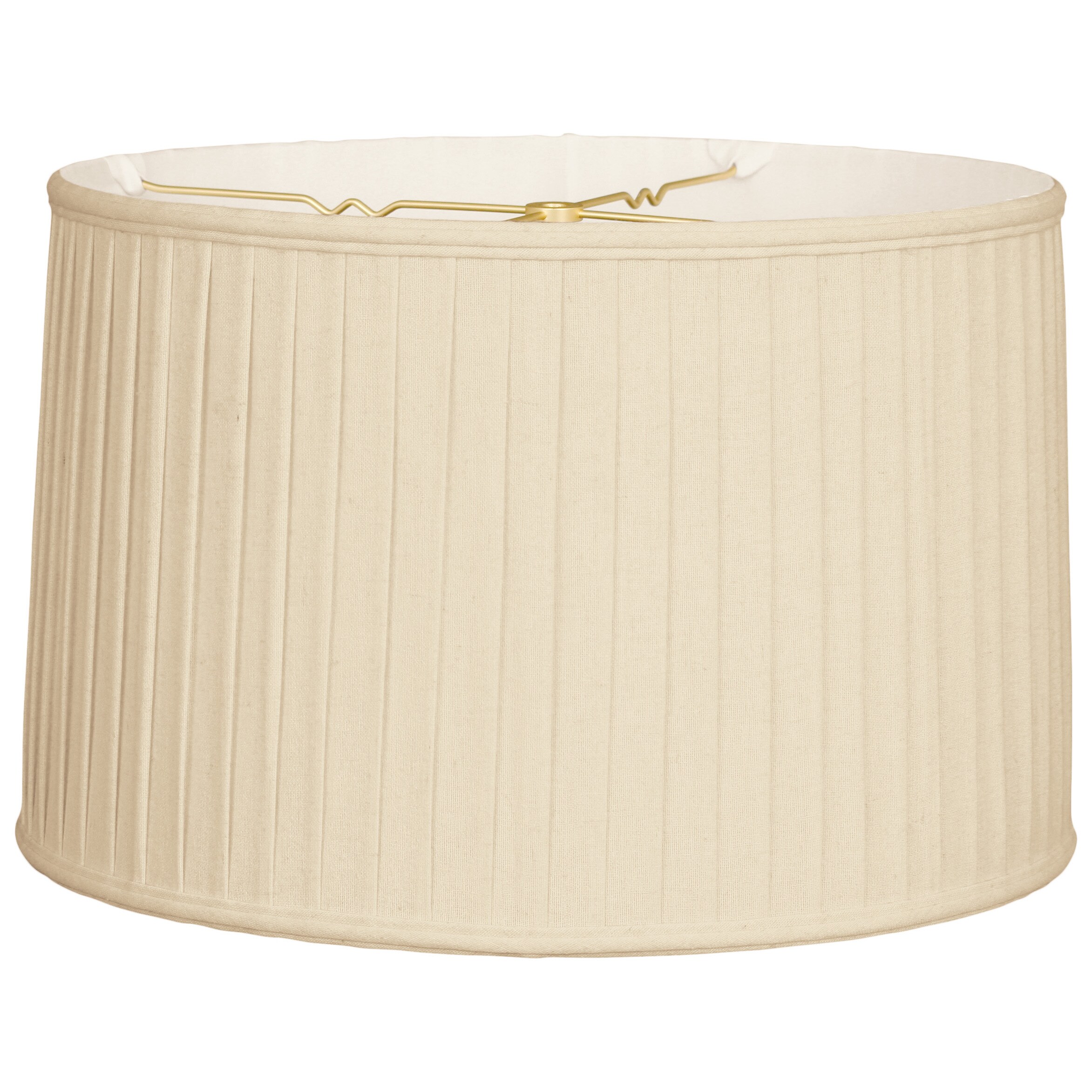 Royal Designs Shallow Drum English Box Pleat Basic Lamp Shade, Beige ...