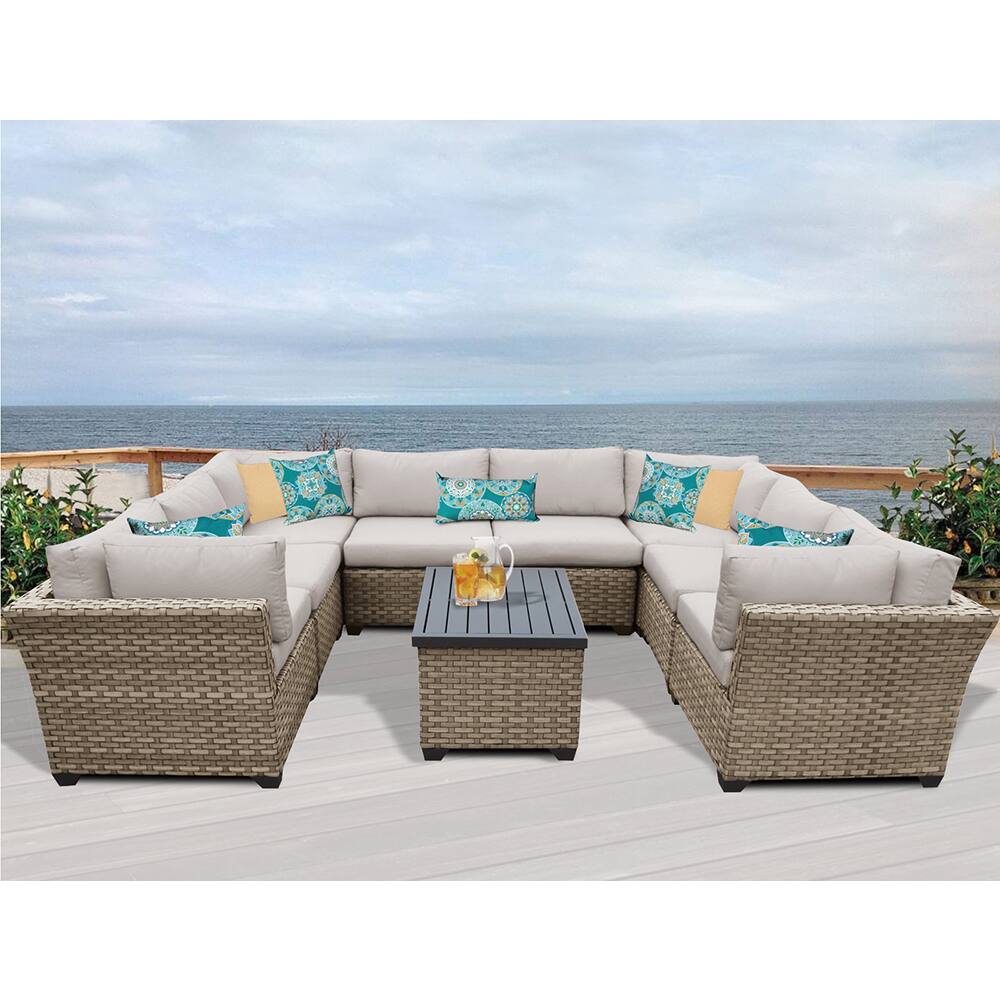 Monterey 9 Piece Outdoor Wicker Patio Furniture Set