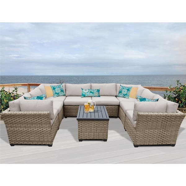 slide 2 of 13, Monterey 9 Piece Outdoor Wicker Patio Furniture Set