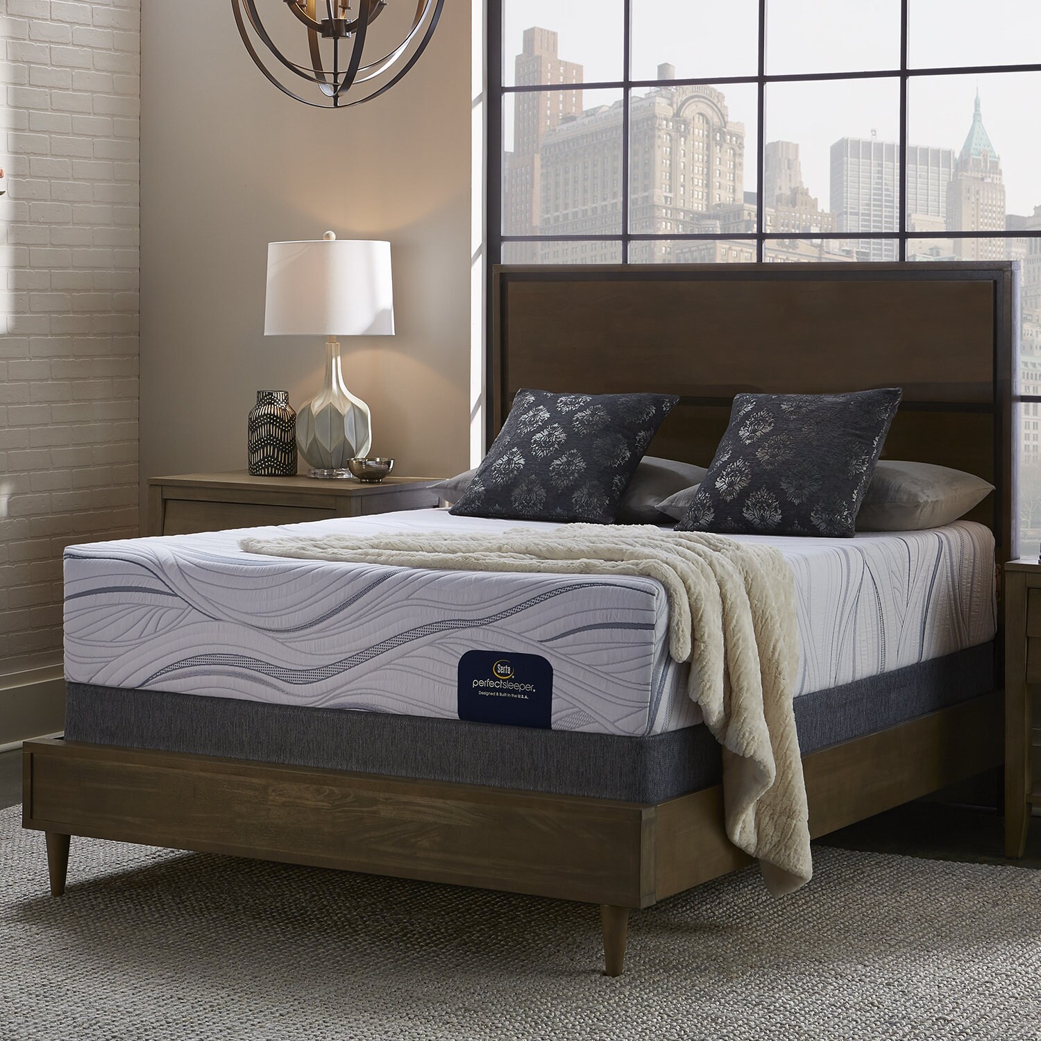 Serta Perfect Sleeper Shimmering 12 inch Gel Memory Foam Mattress Set Bed Bath Beyond 15275250