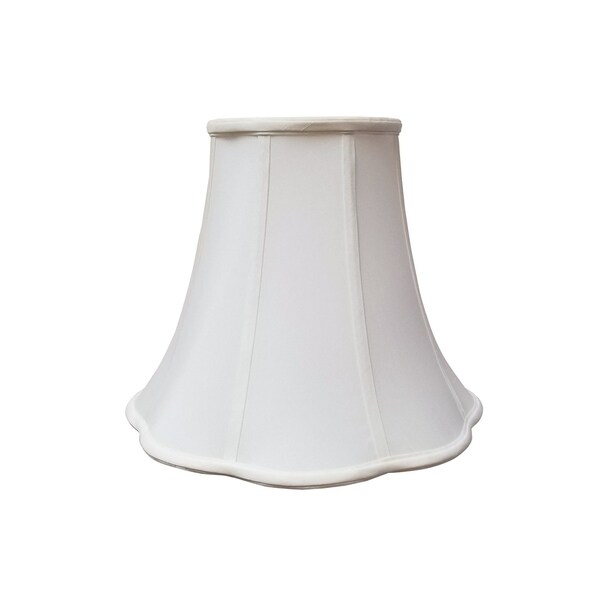 Royal Designs Bottom Outside Scallop Bell White Lamp Shade, 8 x 16