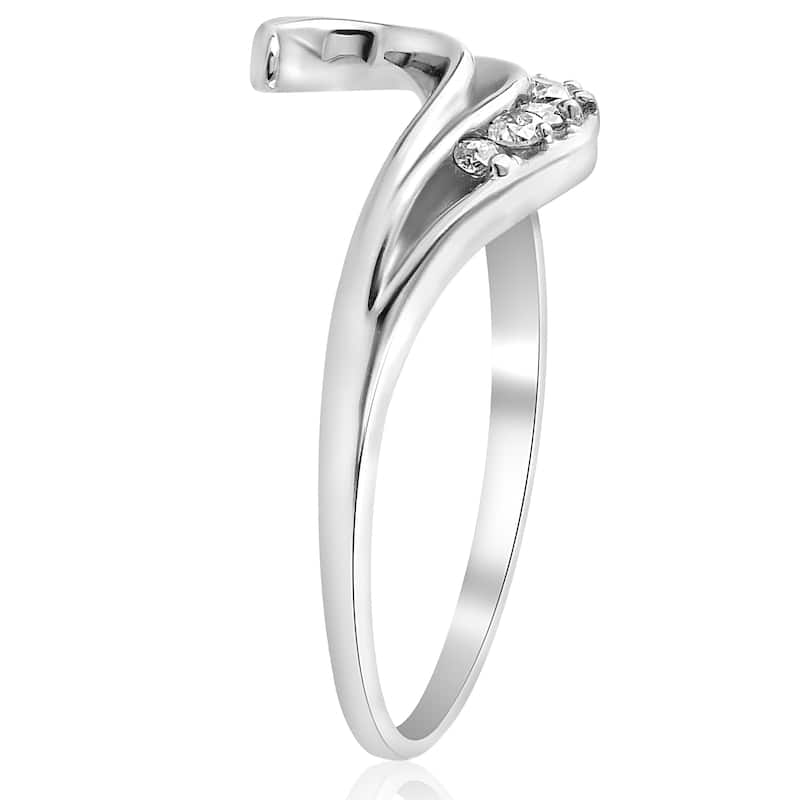 14K White Gold 1/4 ct TDW Diamond Engagement Guard Wrap Ring (I-J,I2-I3)