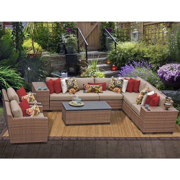 Shop Laguna 11 Piece Outdoor Wicker Patio Furniture Set 11d Overstock 15275851