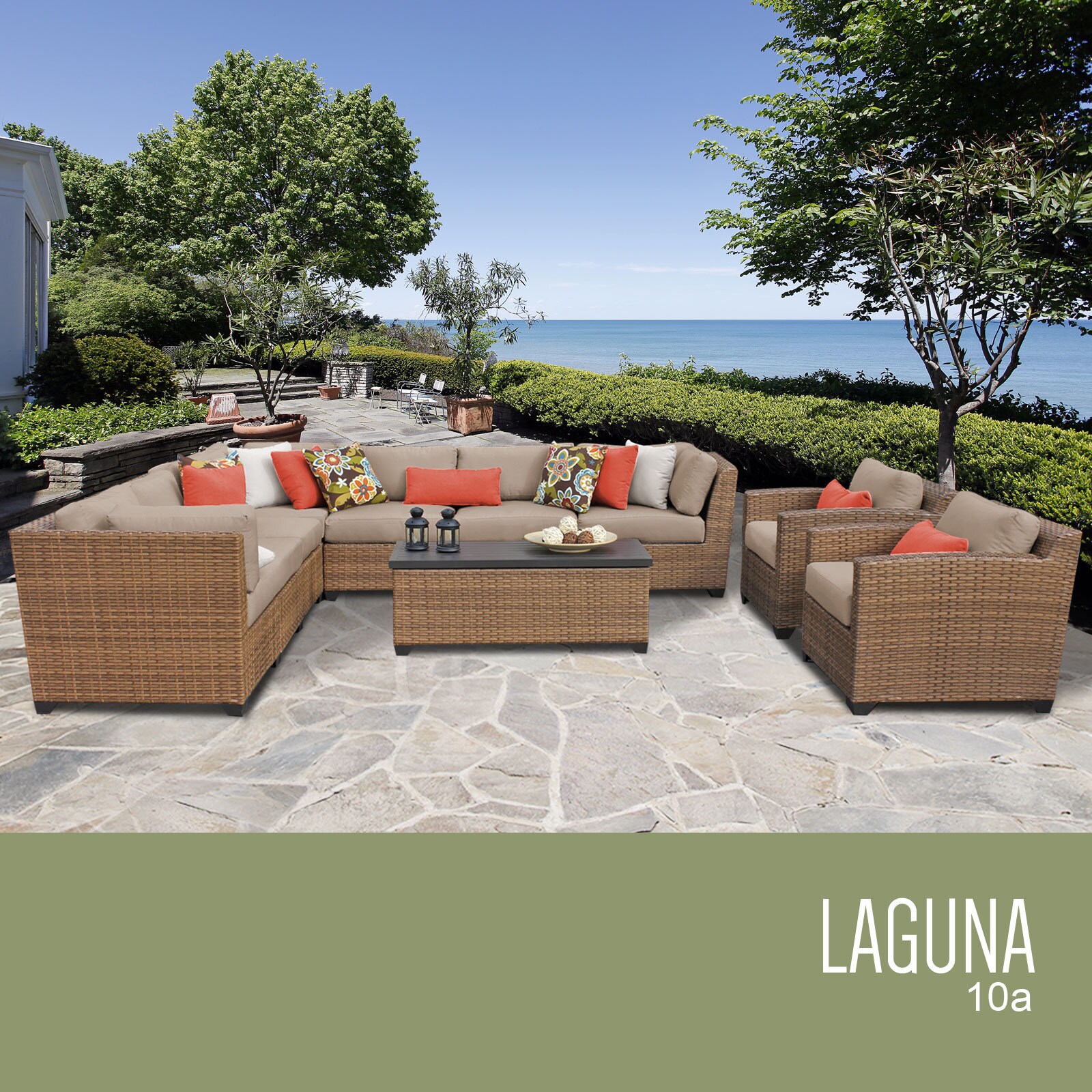 Shop Laguna 10 Piece Outdoor Wicker Patio Furniture Set 10a On