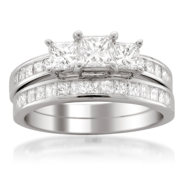 three stone bridal set