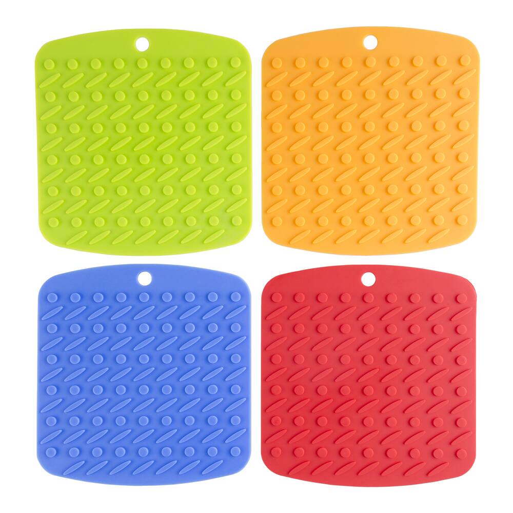 Silicone Pot Holder, Trivet Mat, Jar Opener, Spoon Rest, and Garlic ...