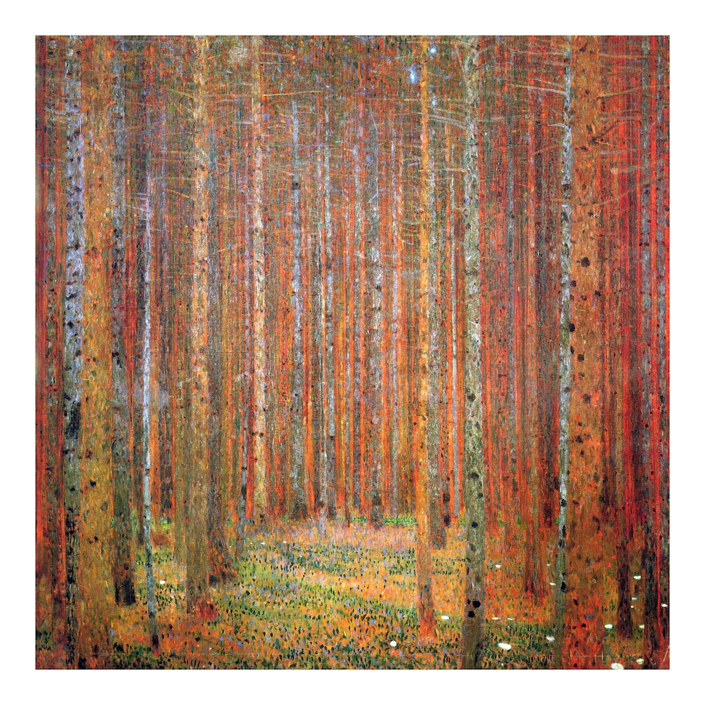 Tannenwald by Klimt Wall Art - Brown/Red