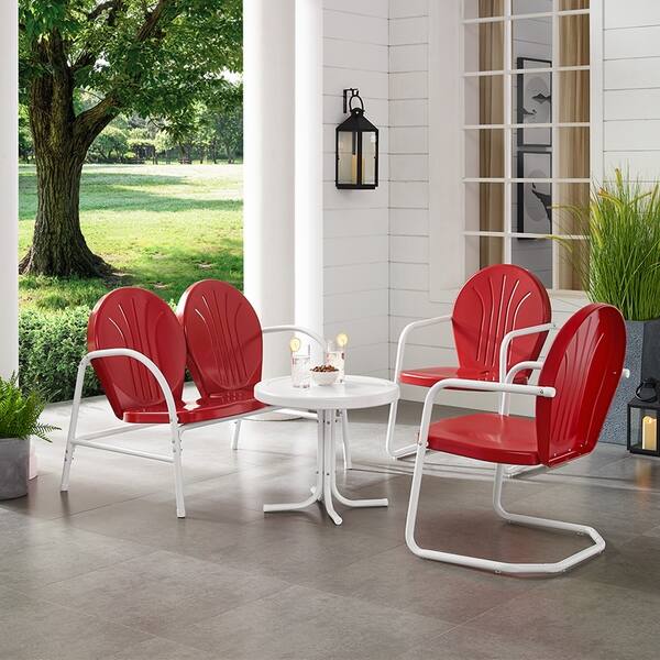 Havenside Home Howard Bay Red Metal 4 Piece Outdoor Havenside Home Howard Bay Red Metal 4 Piece Outdoor