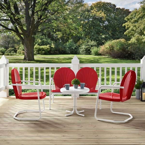 Havenside Home Howard Bay Red Metal 4 Piece Outdoor Havenside Home Howard Bay Red Metal 4 Piece Outdoor