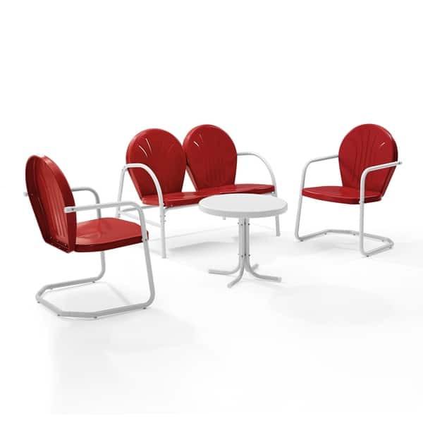 Havenside Home Howard Bay Red Metal 4 Piece Outdoor Havenside Home Howard Bay Red Metal 4 Piece Outdoor