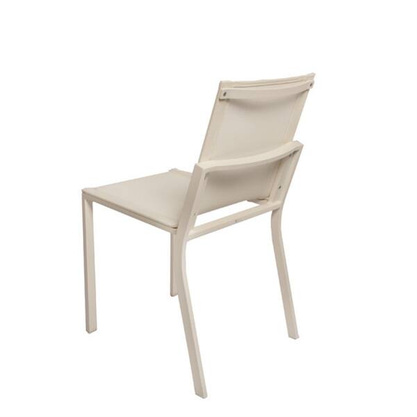 Shop Amauri Outdoor Living Nobol Armless Chair White Sand And Polyvinyl Mesh Pack Of 4 Overstock 15278857