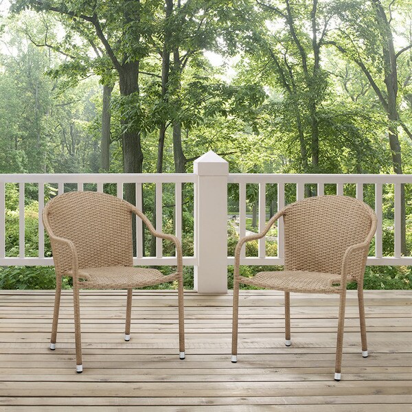 Shop Palm Harbor Light Brown Wicker Outdoor Stackable ...