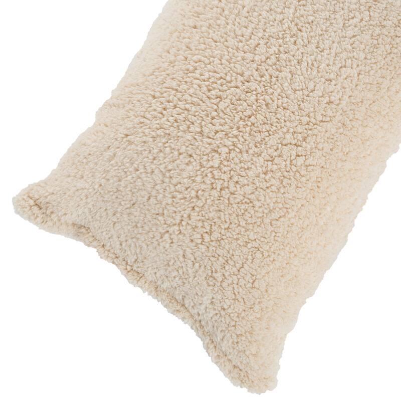 Body Pillow Cover - Soft Sherpa Pillowcase with Side Zipper by Windsor Home