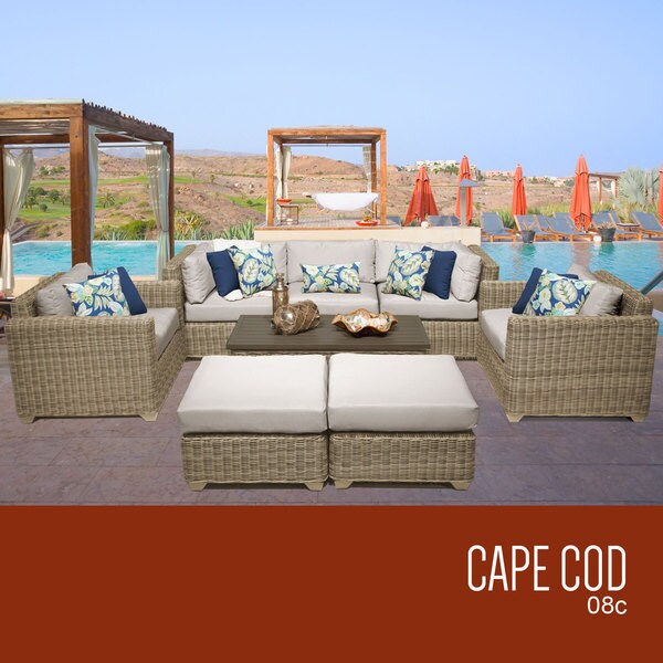 Cape Cod 8 Piece Outdoor Wicker Patio Furniture Set 08c Free Cape Cod 8 Piece Outdoor Wicker Patio Furniture Set 08c Free Shipping Today Com 21748642