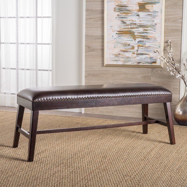 Studded ottoman deals bench