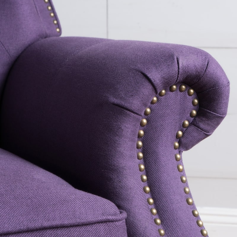 Walder Tufted Nailhead Fabric Recliner by Christopher Knight Home