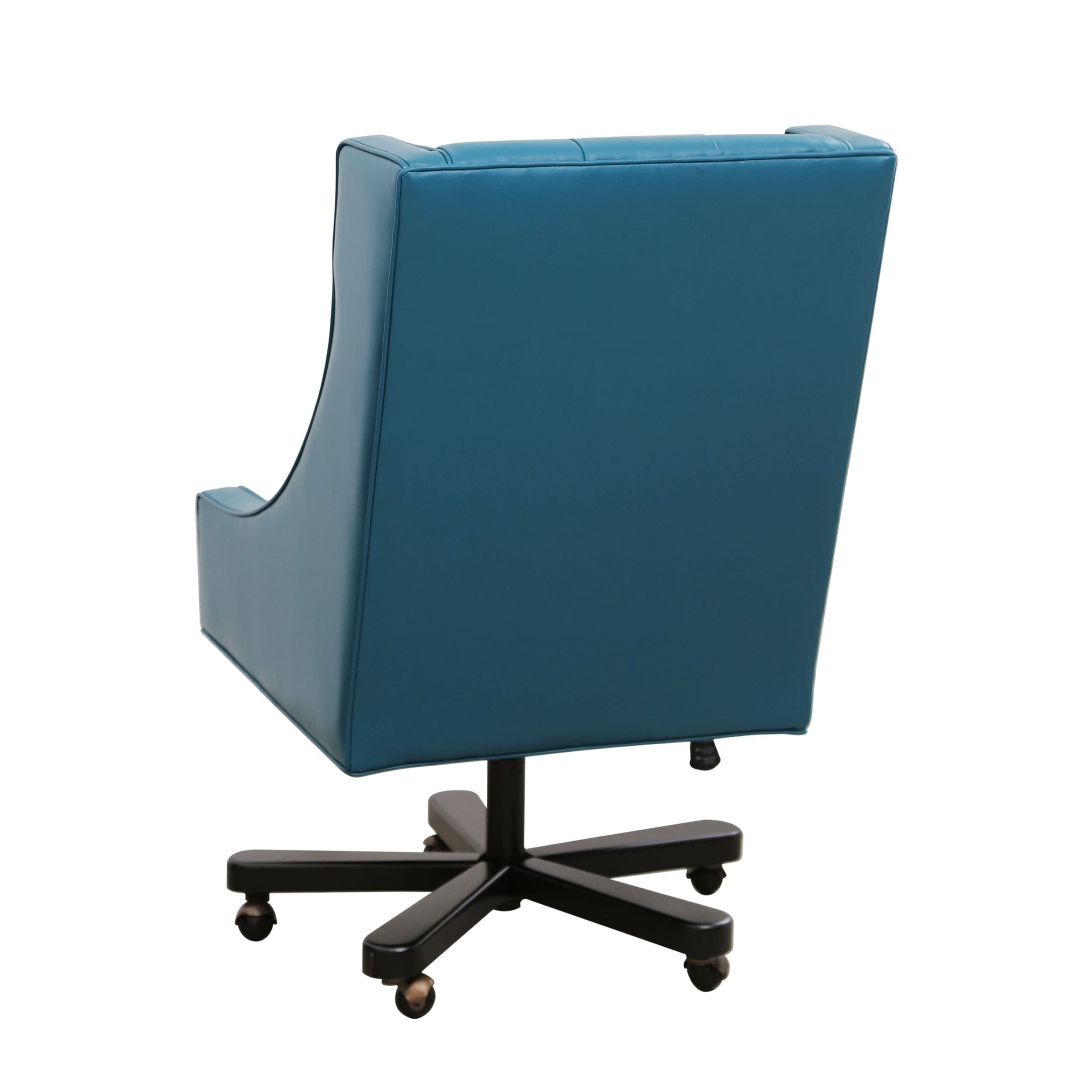 Shop Abbyson Logan Blue Leather Adjustable Swivel Office Chair