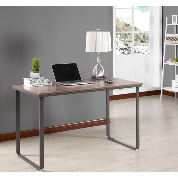 shop k and b furniture co. inc. brown/grey wood/metal desk - free