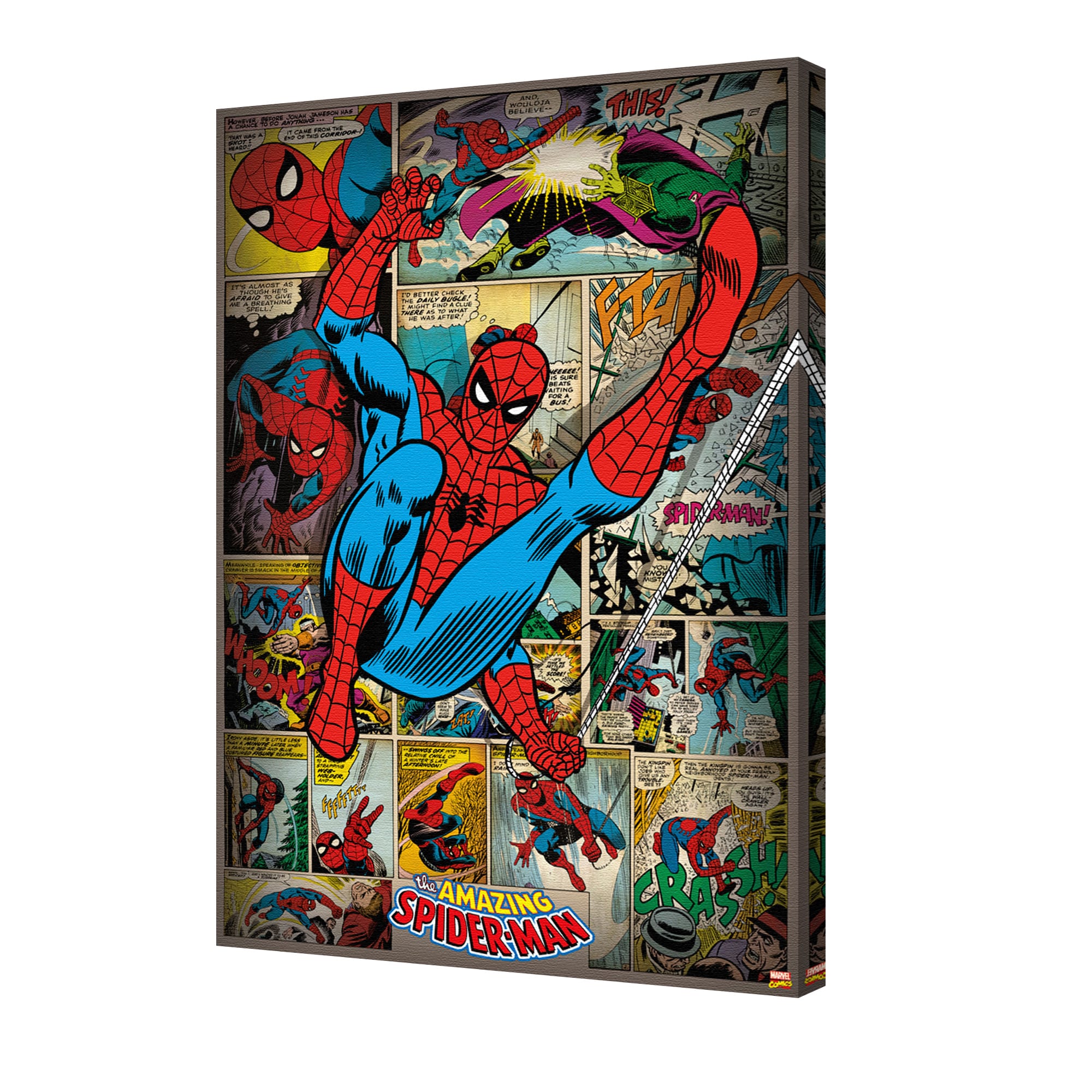 Shop Spider Man Panels 24 Inch X 36 Inch Canvas Wall Art By Pyramid America Overstock 15282541