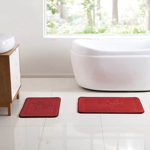 Holiday Bath Rugs Mats Find Great Towels Deals Vcny Home Poinsettia Memory Foam Bath Rug Set