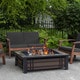 preview thumbnail 1 of 5, Hamilton Black Steel Fire Pit with Natural Slate Tile Top