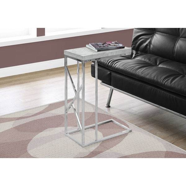 ACCENT TABLE - GREY CEMENT WITH CHROME METAL
