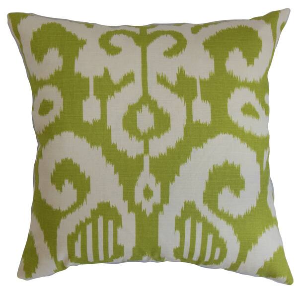 Teora Ikat 24inch Down Feather Throw Pillow Lime Overstock 15283568