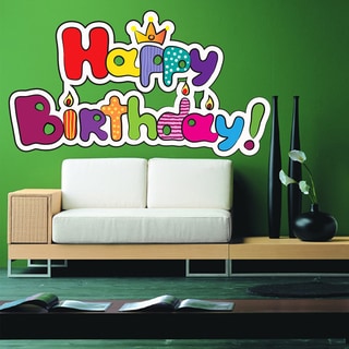 Full Color Happy Birthday Celebration Holiday Full Color Wall Decal ...