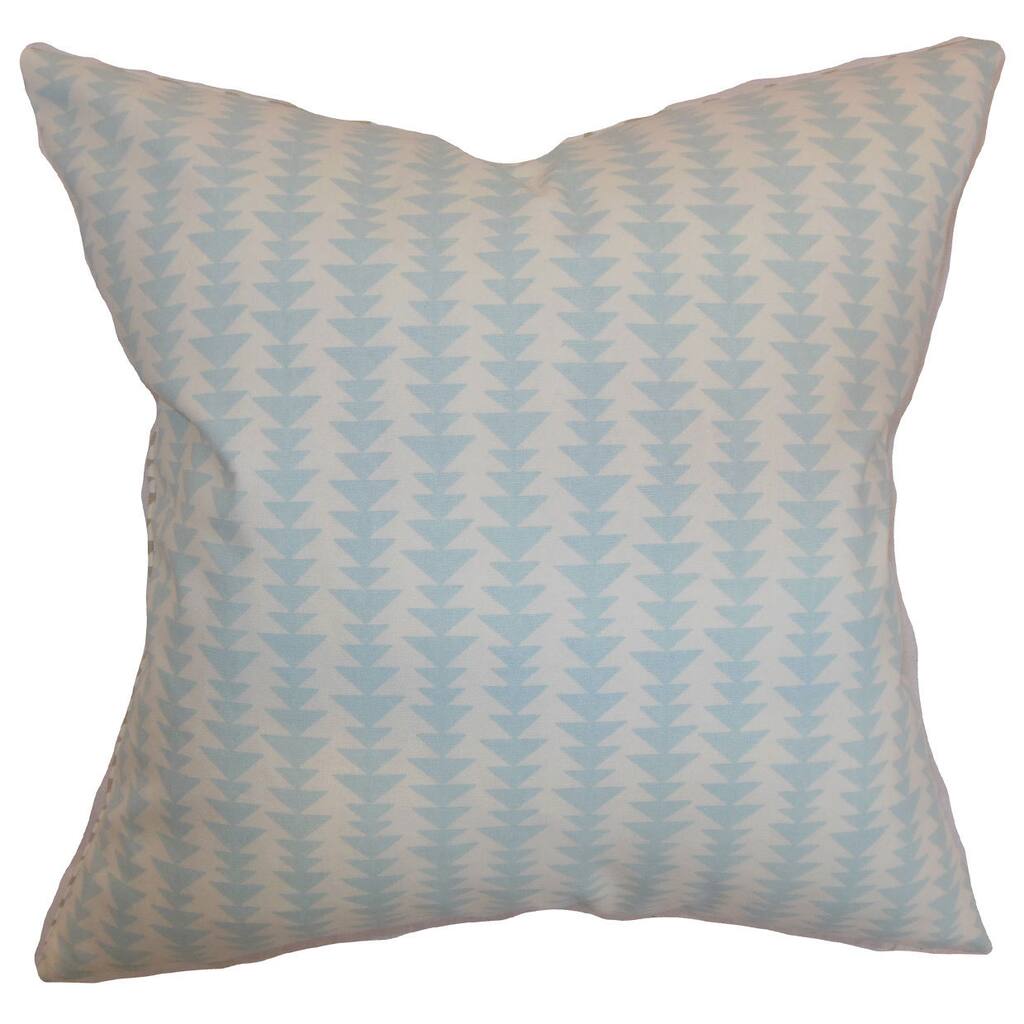 Jiri Geometric 24-inch Down Feather Throw Pillow Sky Blue
