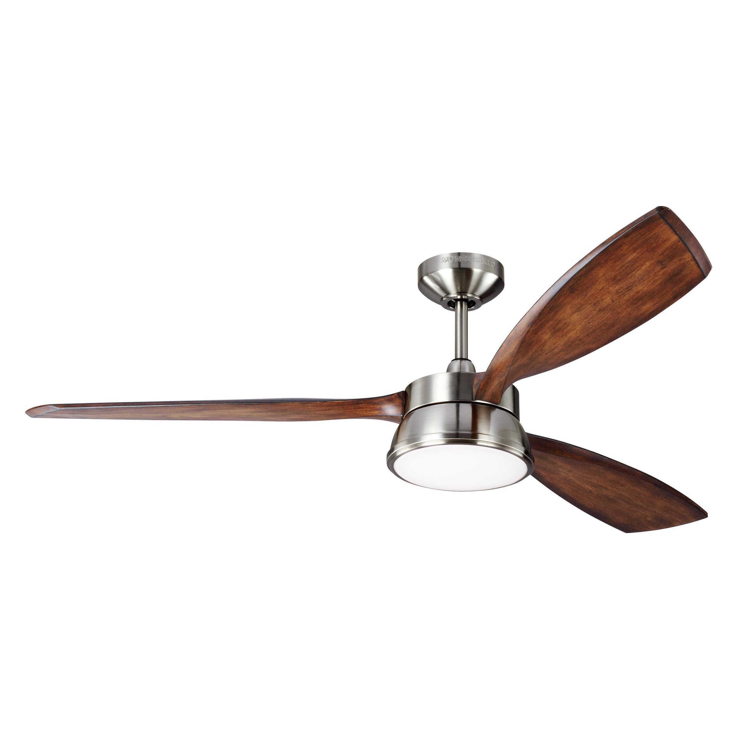 Monte Carlo Destin 1 Brushed Steel Ceiling Fan Brushed