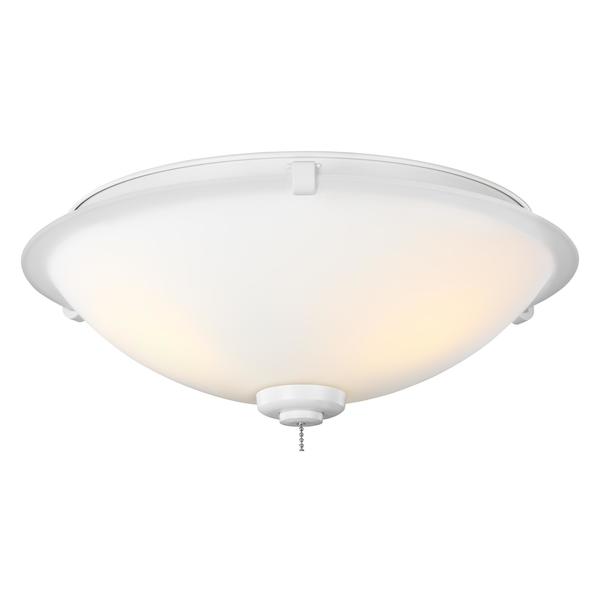 3-Light Rubberized White Hugger Ceiling Fan Light Kit
