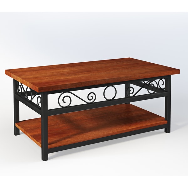 Artesian Wood/ Metal Scroll 42-inch W Coffee Table