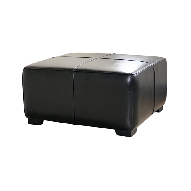 Black Bi cast Leather Cocktail Ottoman